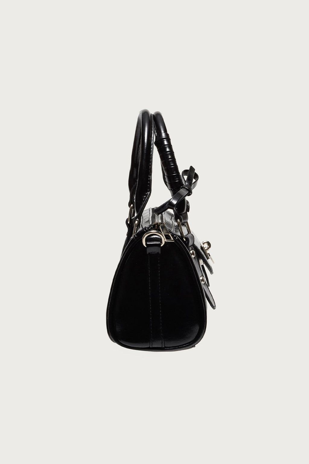 Faux Leather Heart Locket Bag