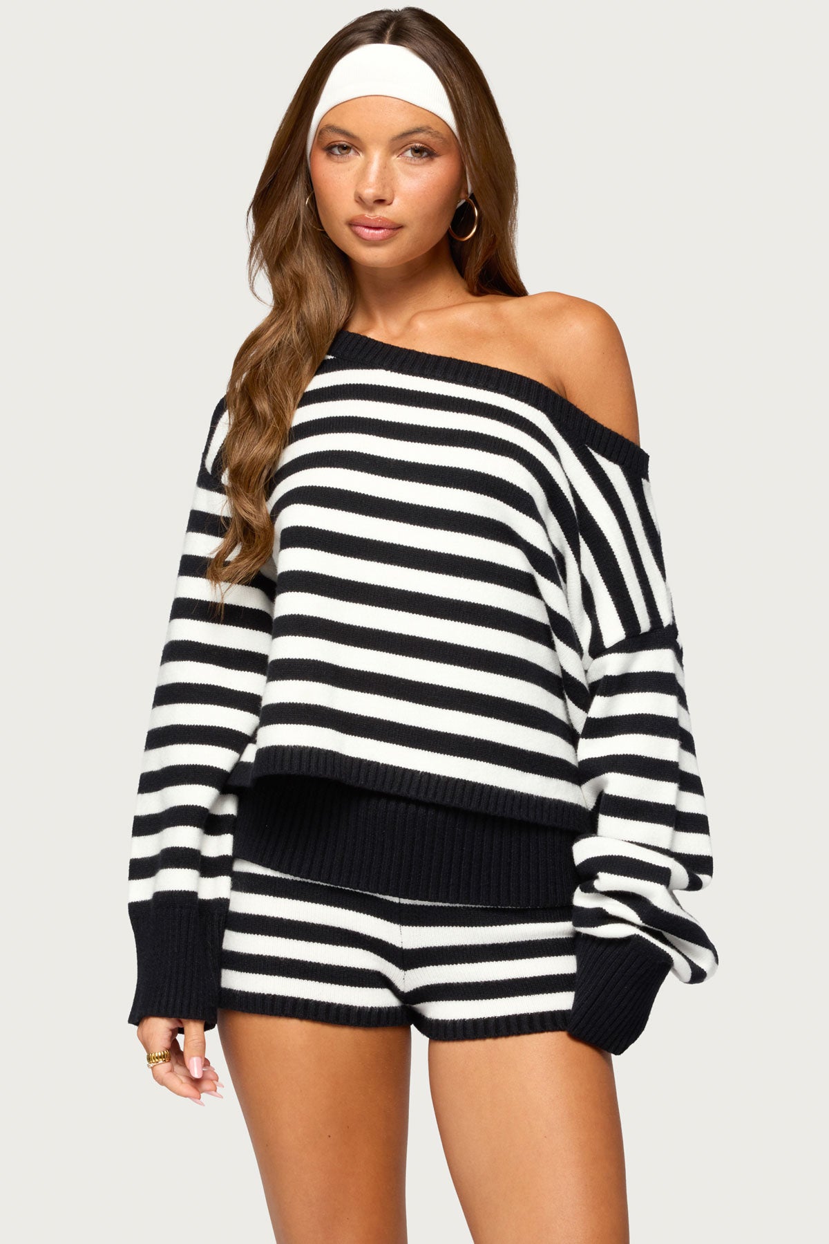 Saphi Striped Oversized Knit Sweater
