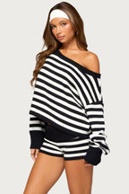 Saphi Striped Oversized Knit Sweater