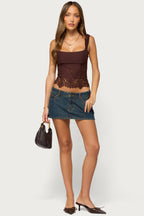 Jana Lacey Ruched Strap Corset