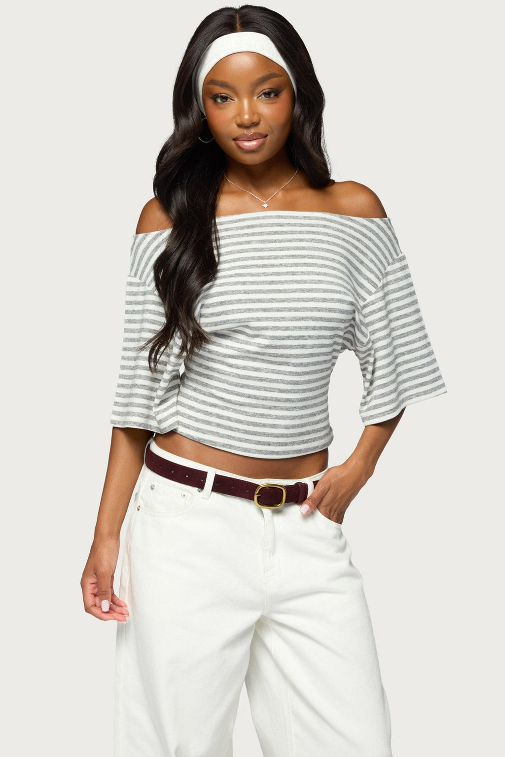Jadan Striped Off Shoulder Top