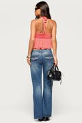 Raiva Rhinestone Low Rise Flared Jeans