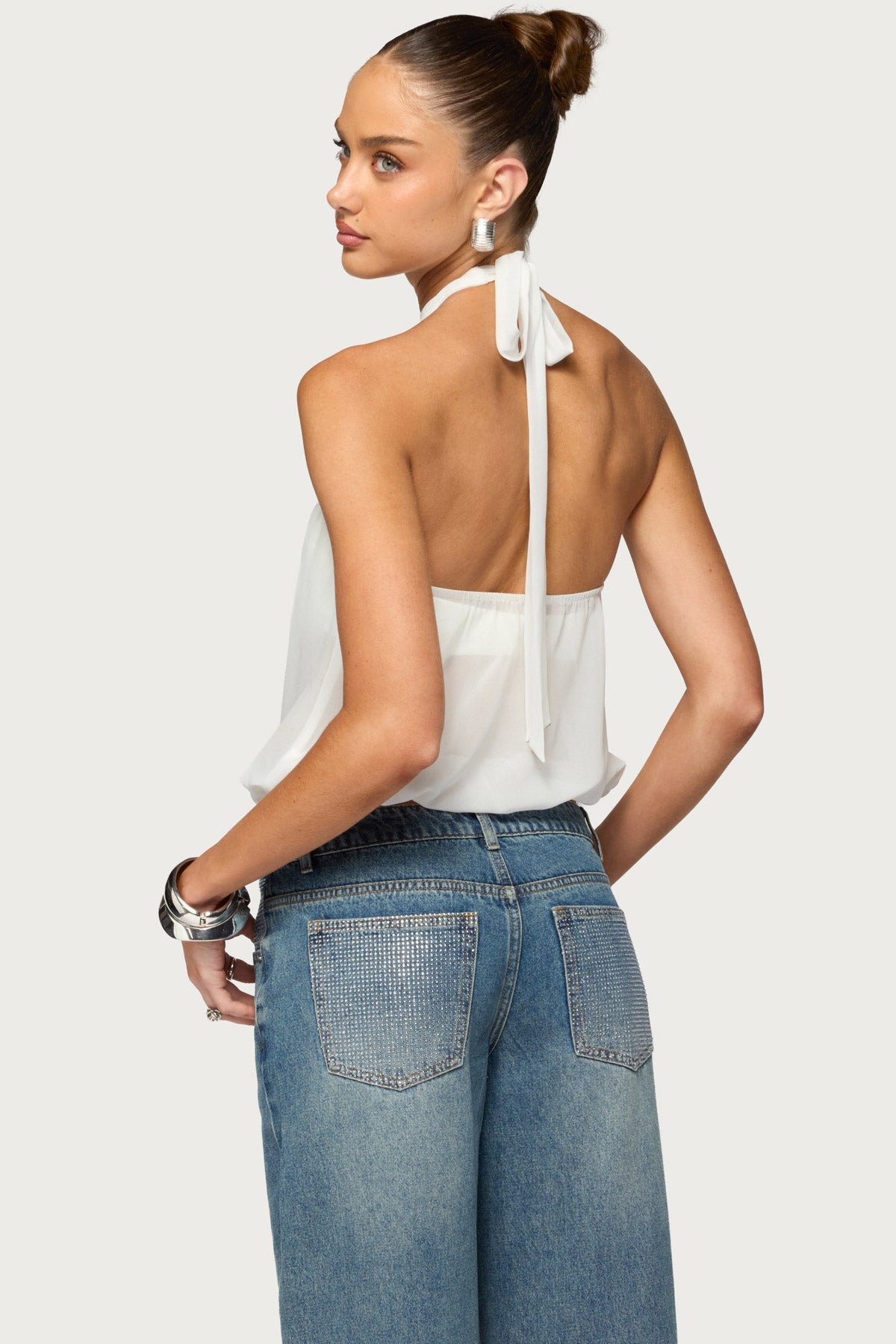 Sheer Built In Bra Bubble Top