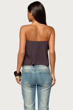 Pearle Crochet Trim Strapless Top