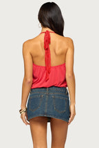 Eilen Lacey Wrap Halter Top
