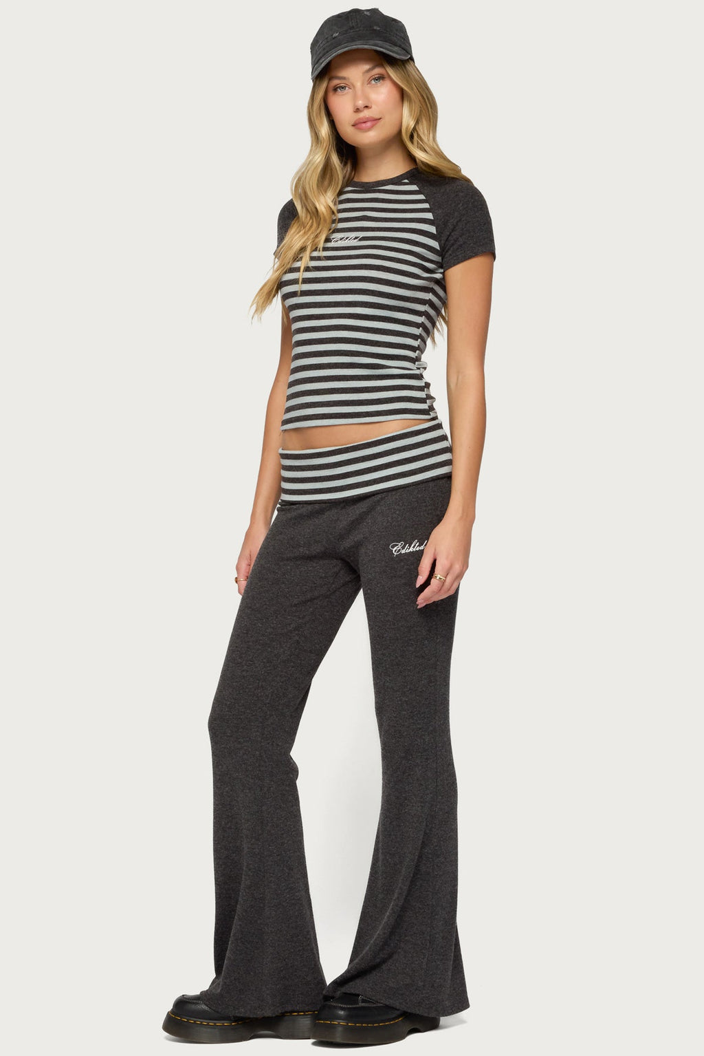 Stay Edikted Stripey Raglan T Shirt