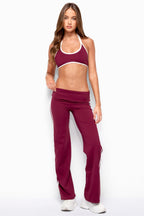 Anica Stripey Mid Rise Foldover Pants