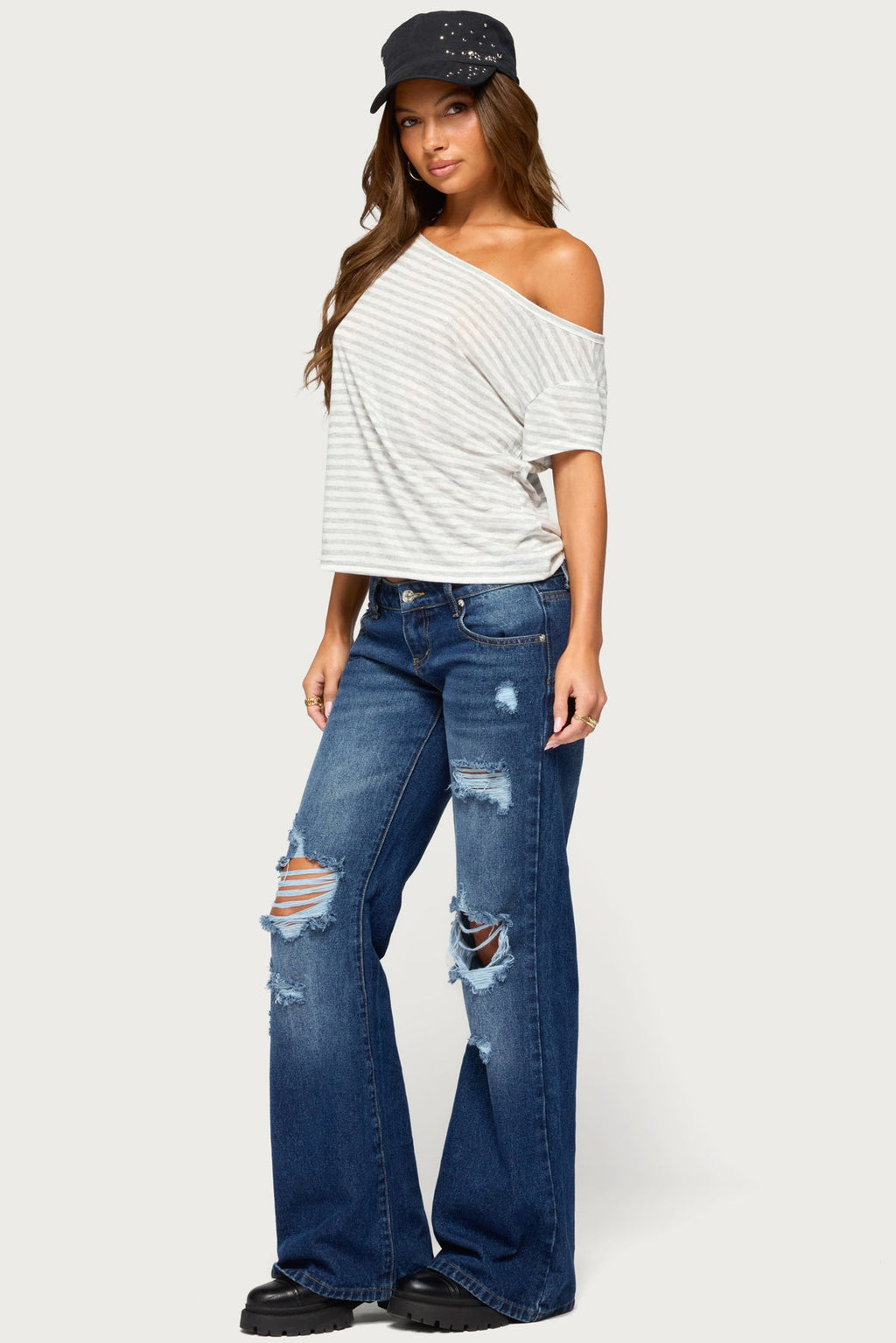 Chanelle Off Shoulder Striped Top