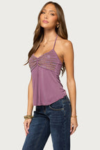 Ivana Studded Halter Top