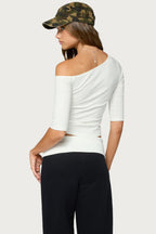Abie Off Shoulder Three-Quarter Sleeve Top