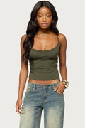 Sunae Studded Cowl Neck Top