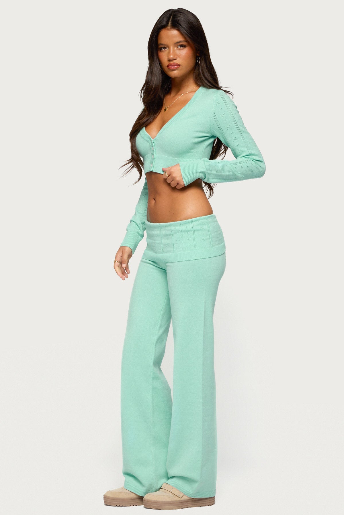 Wanel Pointelle Foldover Pants
