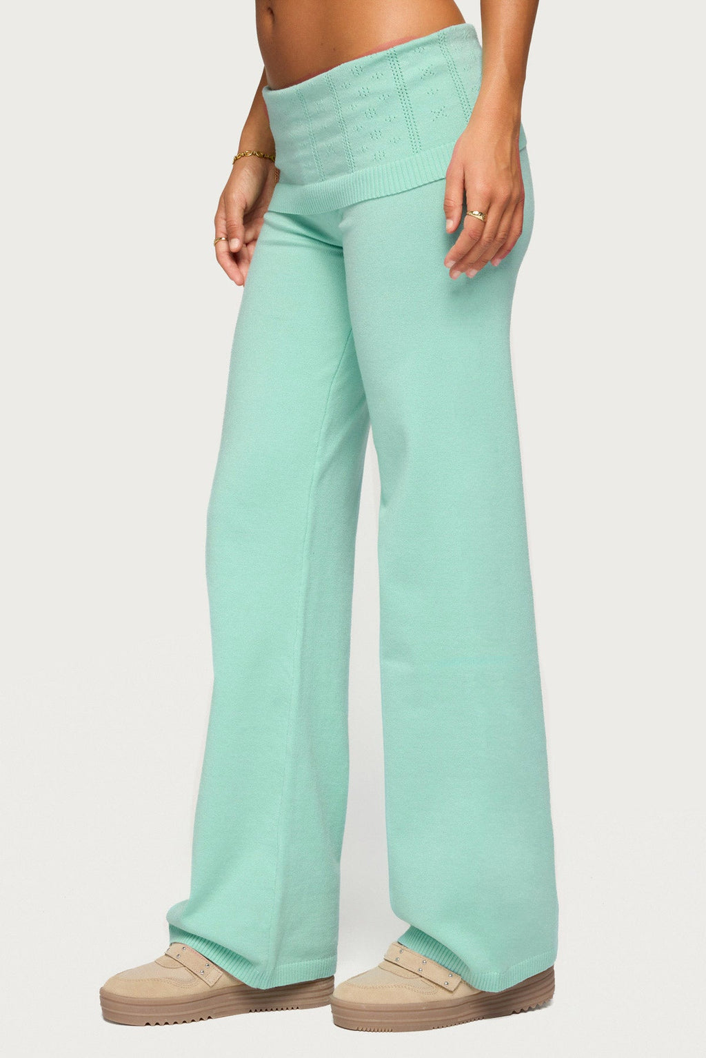 Wanel Pointelle Foldover Pants