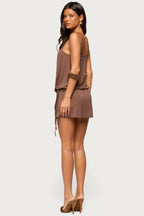 Addyson Bead Wrap Mini Dress