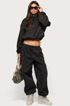 Corinne Nylon Oversized High Neck Jacket