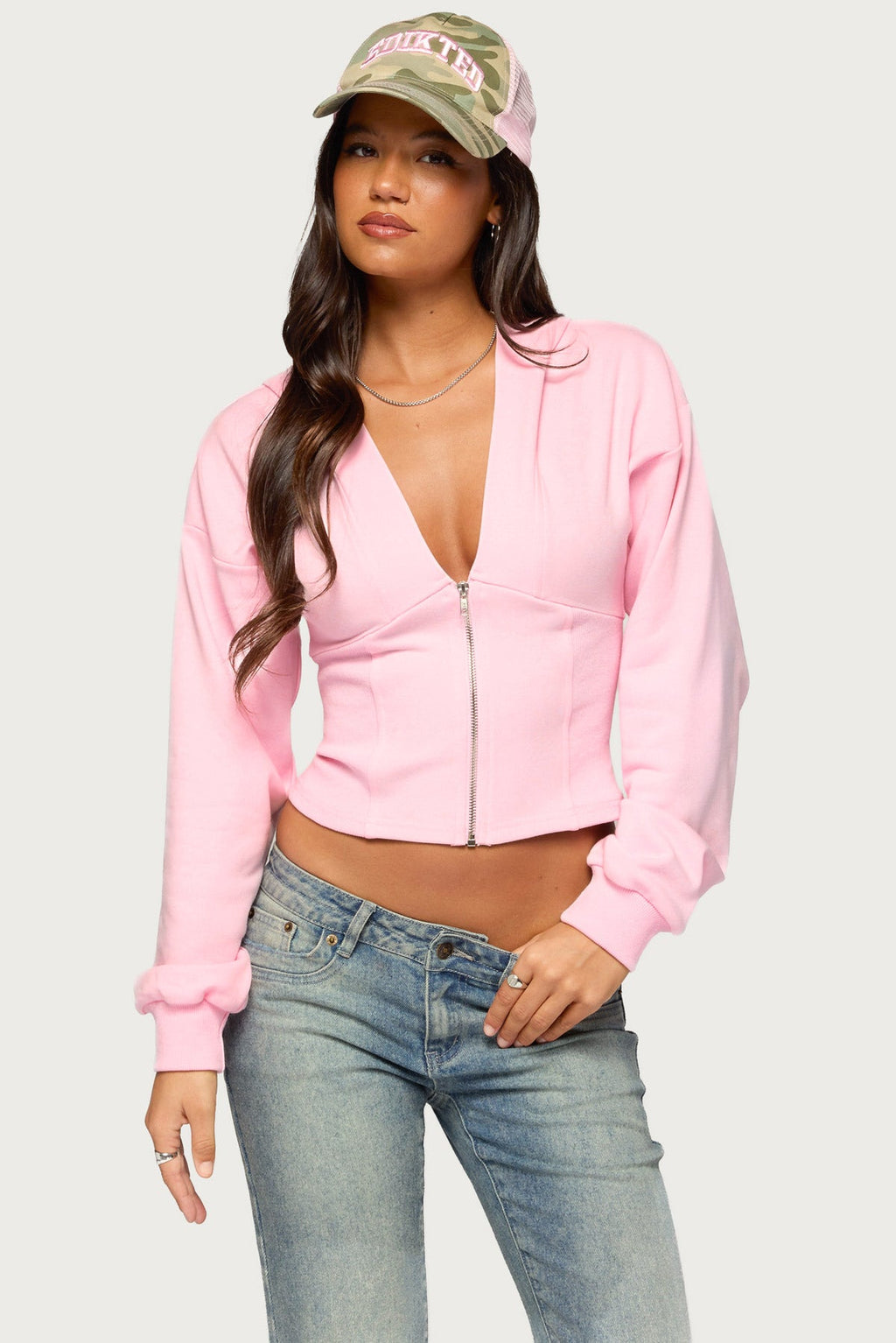 Fely Zip Up Hooded Top