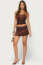 Kya Lacey Satin Effect Corset