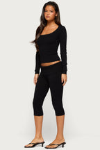 Raira Scalloped Knit Long Sleeve Top