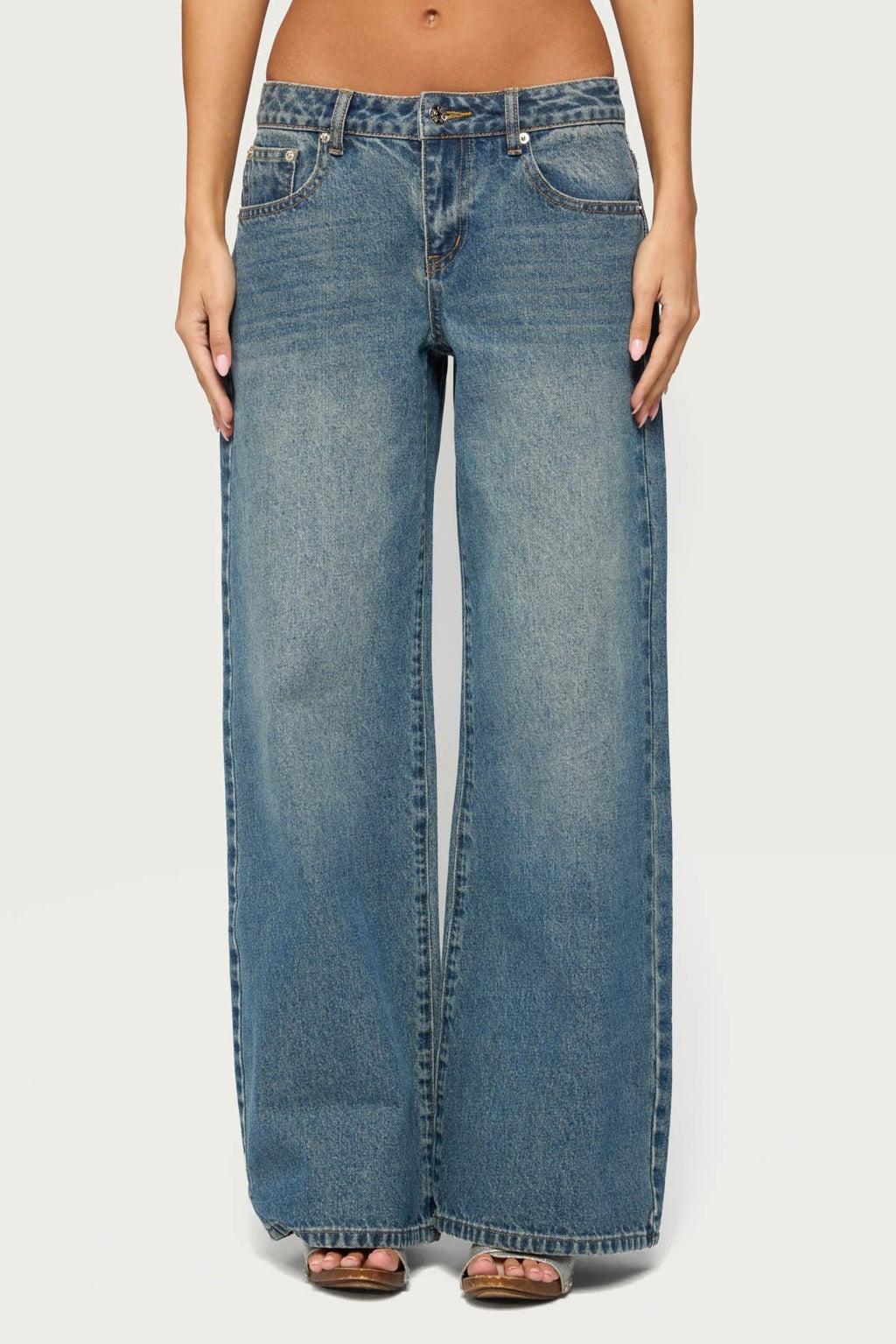 Crown Low Rise Wide Leg Jeans
