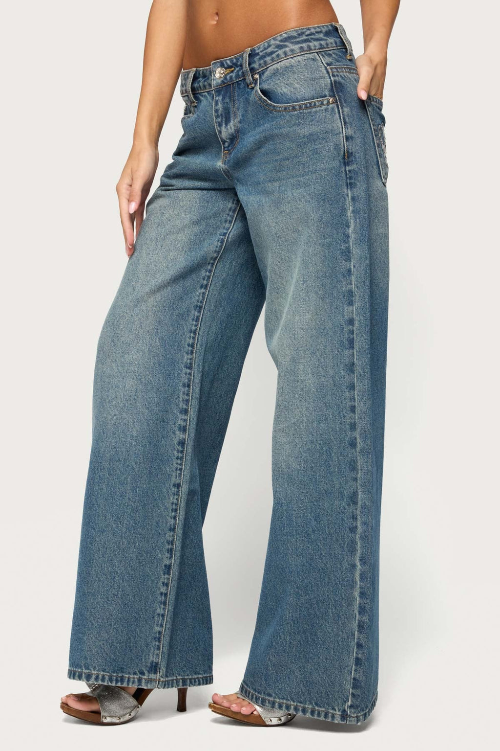 Crown Low Rise Wide Leg Jeans