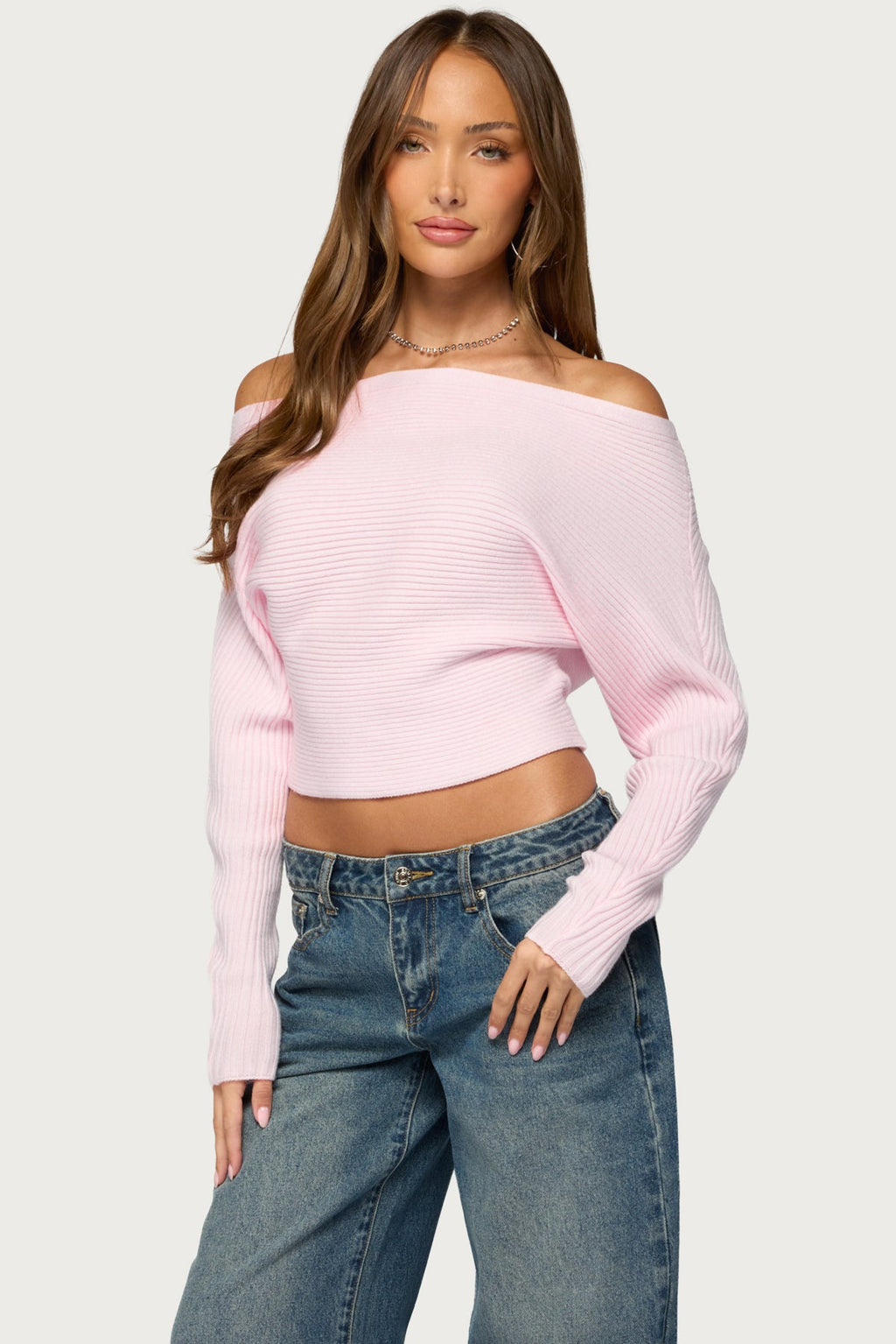 Estie Textured Knit Off Shoulder Sweater