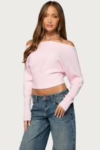 Estie Textured Knit Off Shoulder Sweater
