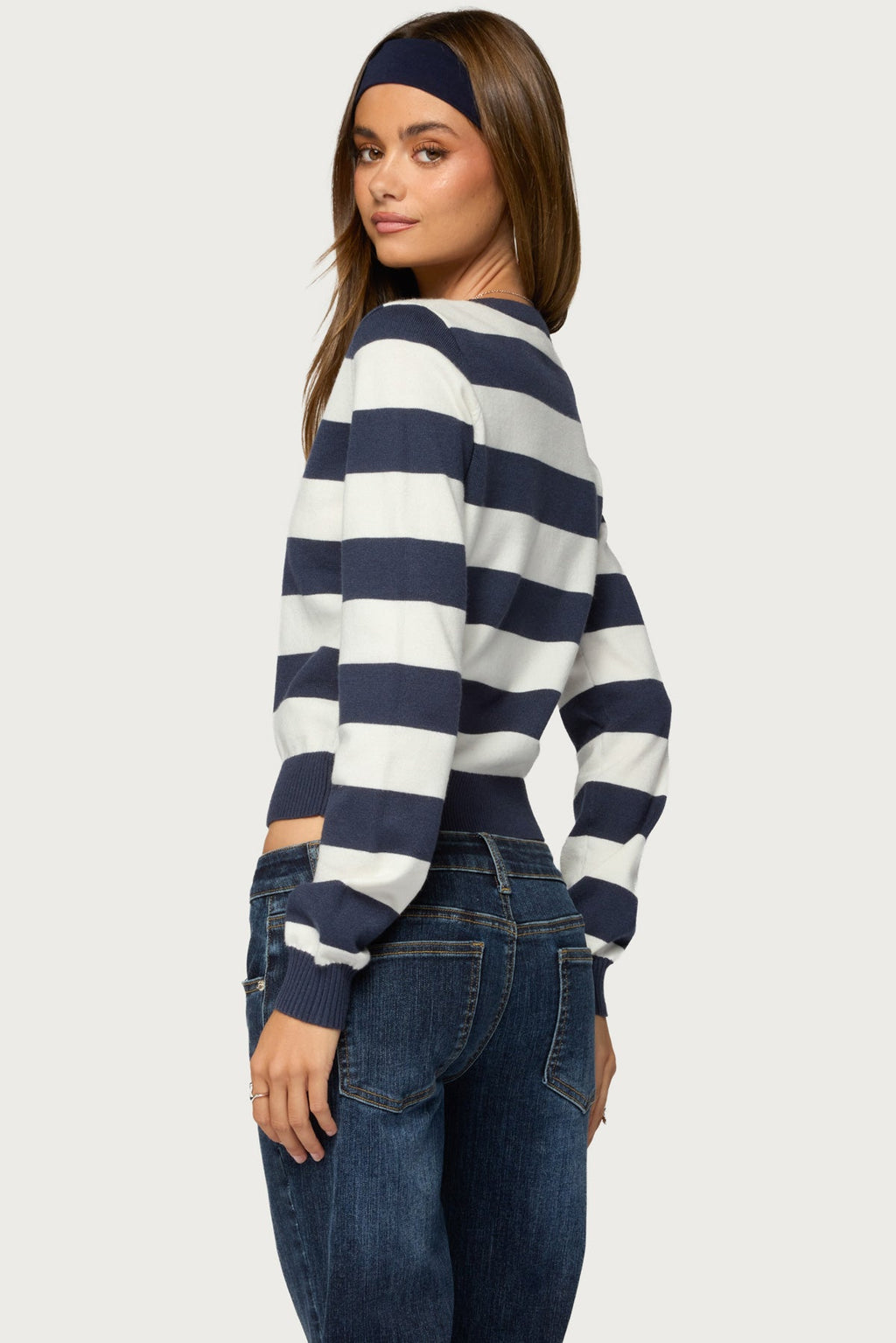 Austen Striped V Neck Sweater