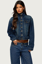 Tamy High Neck Denim Jacket