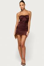 Gordie Strapless Satin Effect Mini Dress