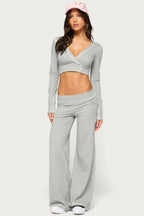 Kathrin Long Sleeve Cropped Stitched Top