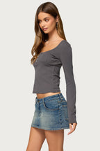 Allanna Long Sleeve Henley Top