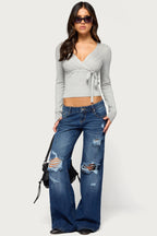 Tarlee Long Sleeve Wrap Top