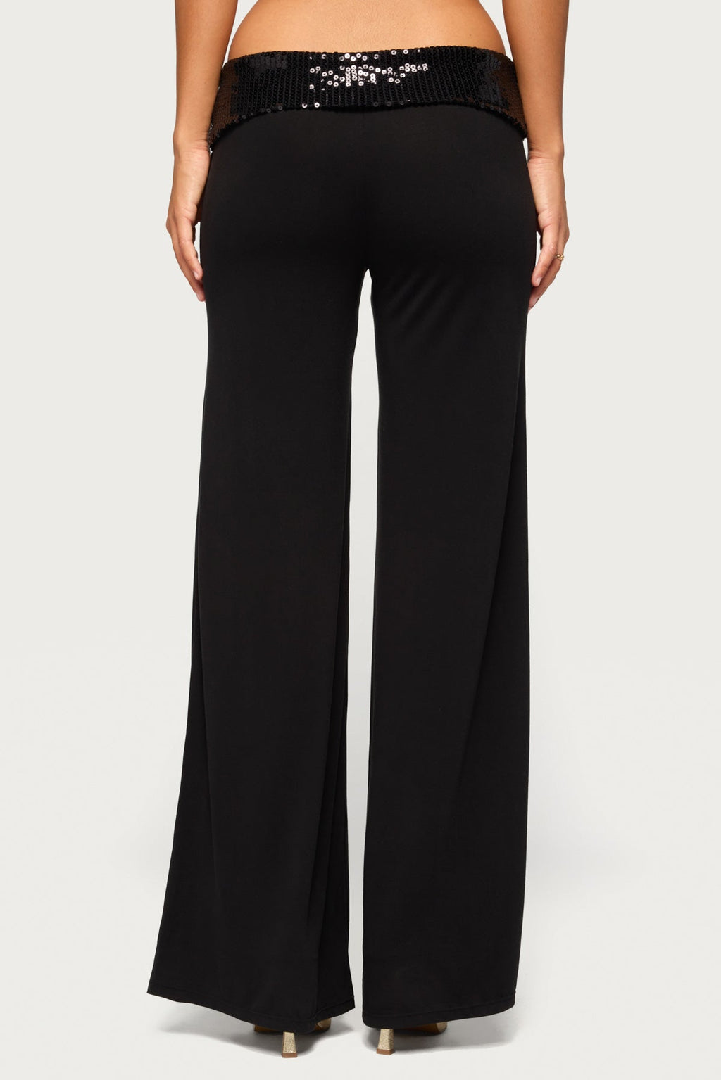 Moni Low Rise Foldover Sequin Pants