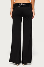 Moni Low Rise Foldover Sequin Pants