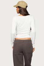Jasmina Pointelle Lacey Long Sleeve Top
