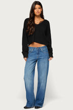 Audrinnah Lacey V Neck Sweater