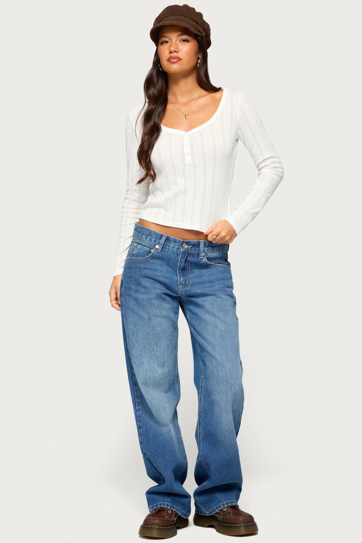 Soffie Pointelle Henley Top