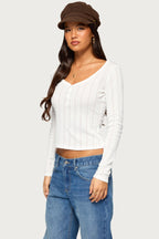 Soffie Pointelle Henley Top